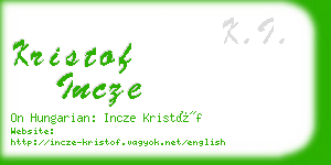 kristof incze business card